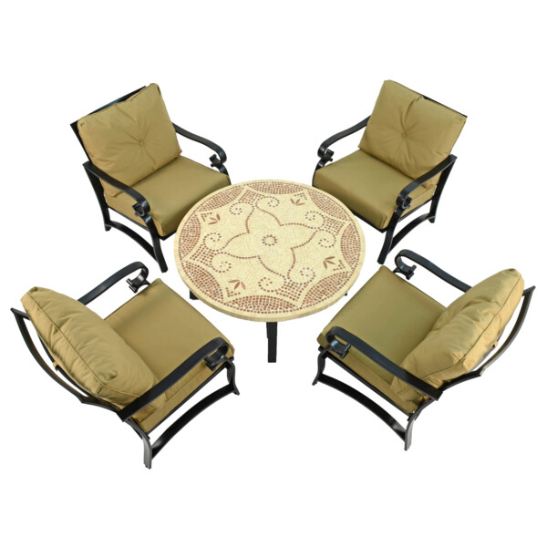 Europa Leisure PROVENCE 110cm COFFEE Table With 4 WINDSOR DELUXE LOUNGE Chair Set