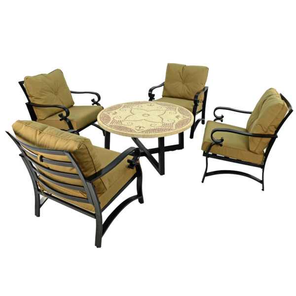 Europa Leisure PROVENCE 110cm COFFEE Table With 4 WINDSOR DELUXE LOUNGE Chair Set