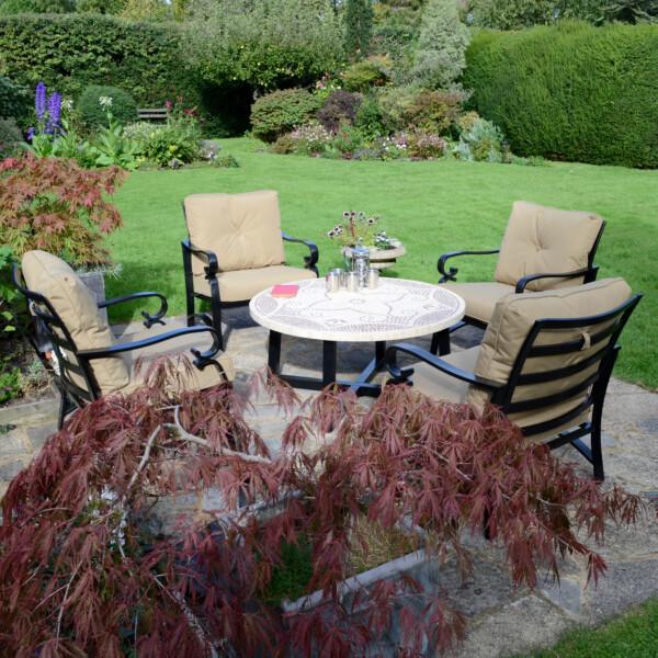 Europa Leisure PROVENCE 110cm COFFEE Table With 4 WINDSOR DELUXE LOUNGE Chair Set
