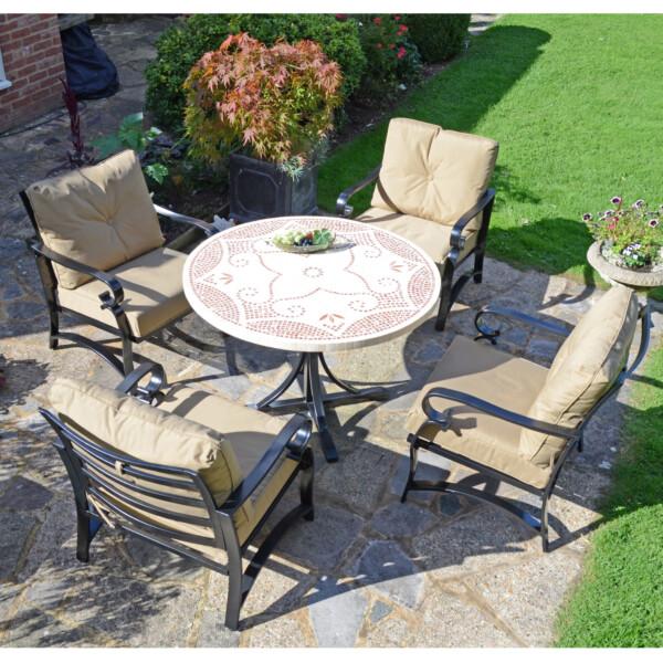 europa leisure PROVENCE Dining Table with 4 WINDSOR DELUXE LOUNGE Chair Set
