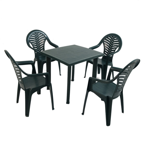 Europa Leisure RAPINO Square Table With 4 PINETO Chairs Set Green