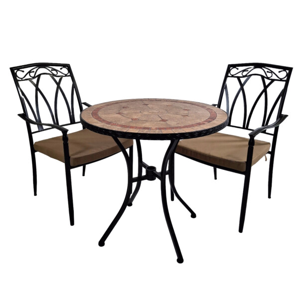 Europa Leisure RICHMOND 76cm Bistro Table With 2 ASCOT Chairs Set