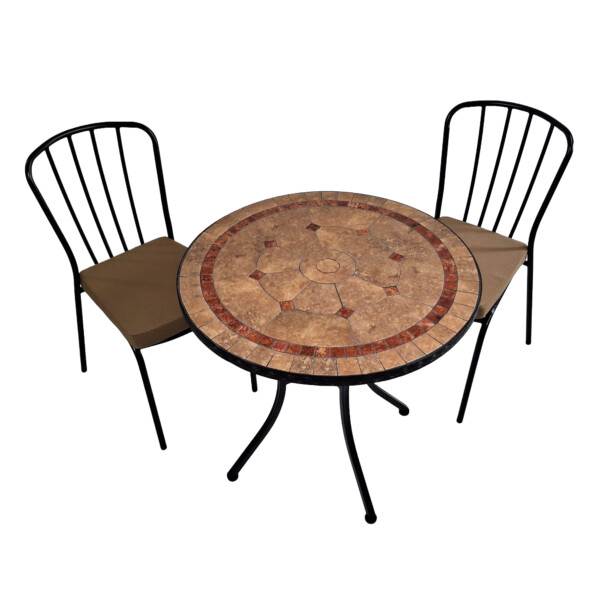 Europa Leisure RICHMOND 76cm Bistro Table With 2 MILAN Chairs Set