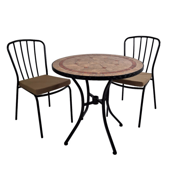 Europa Leisure RICHMOND 76cm Bistro Table With 2 MILAN Chairs Set