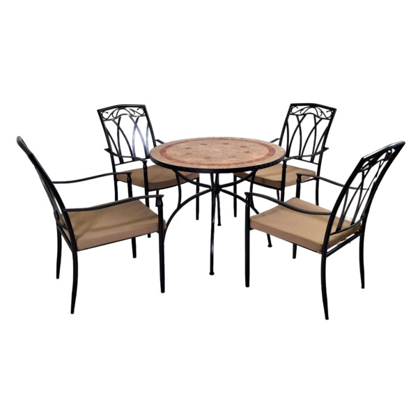 Europa Leisure RICHMOND 91cm Patio Table With 4 ASCOT Chairs Set