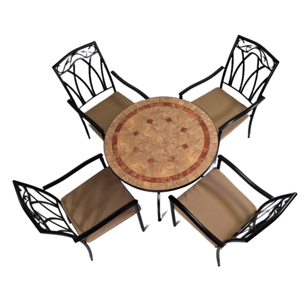 Europa Leisure RICHMOND 91cm Patio Table With 4 ASCOT Chairs Set