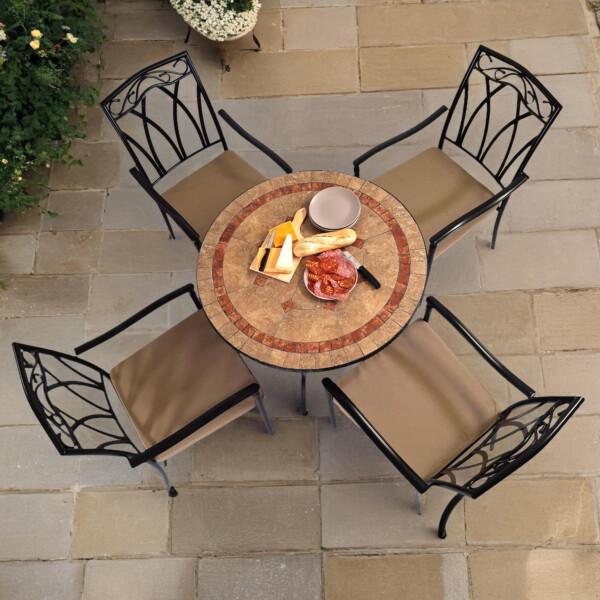 europa leisure RICHMOND 91cm Patio Table with 4 ASCOT Chairs Set