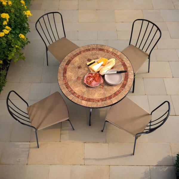 europa leisure RICHMOND 91cm Patio with 4 MILAN Chairs Set