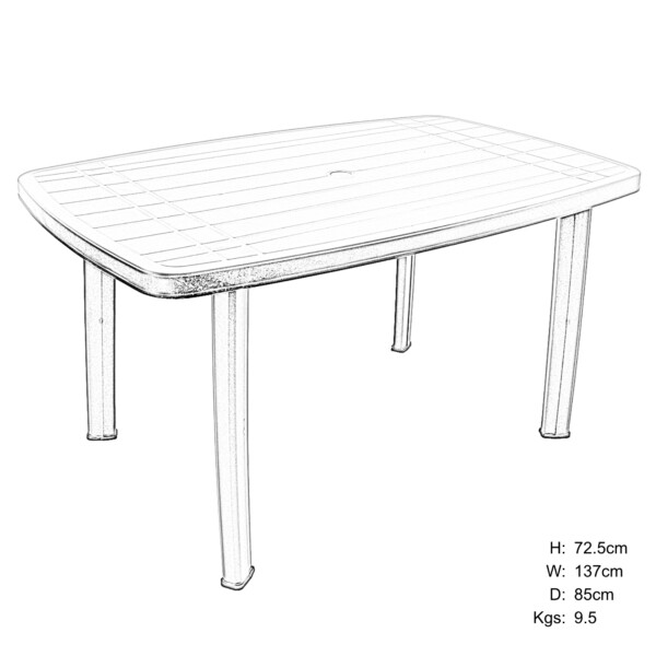 Europa Leisure RIMINI Rectangular Table With 4 PARMA Chairs Set Green