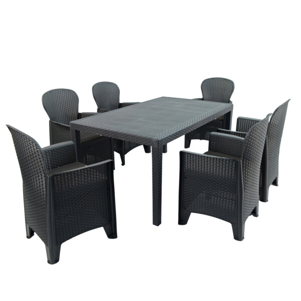 Europa Leisure Salerno Rectangular Table With Sicily Chairs