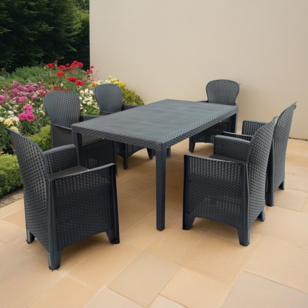 europa leisure Salerno Rectangular Table with Sicily Chairs