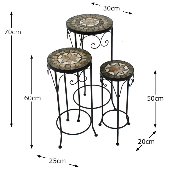 Europa Leisure Set Of 3 Tall Plant Stands - Brava - Europa Leisure (UK)