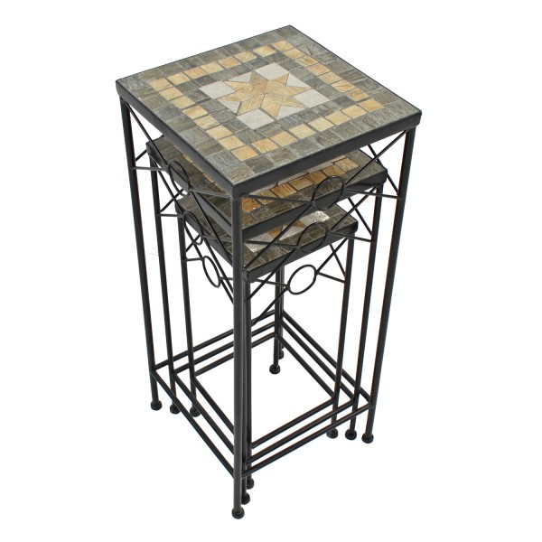 Europa Leisure Set Of 3 Tall Square Plant Stands - Brava - Europa Leisure (UK)