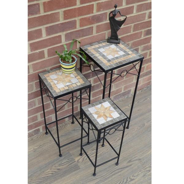 Europa Leisure Set Of 3 Tall Square Plant Stands - Brava - Europa Leisure (UK)
