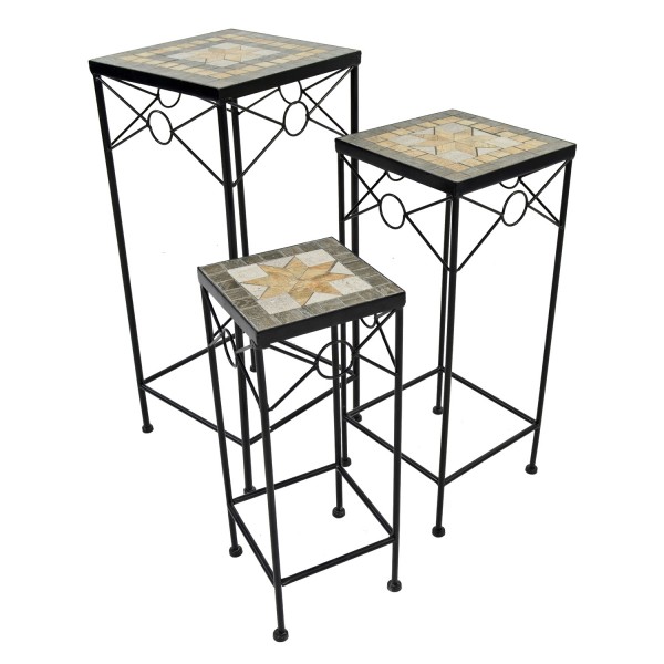 Europa Leisure Set Of 3 Tall Square Plant Stands - Brava - Europa Leisure (UK)