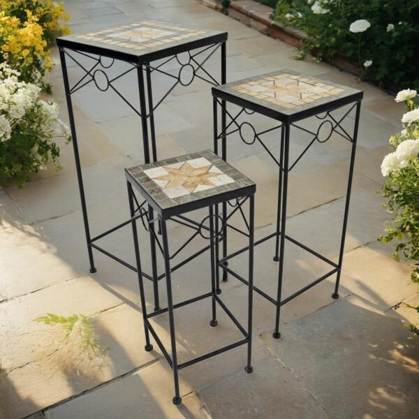 europa leisure Set of 3 Tall Square Plant Stands - Brava - Europa Leisure (UK)