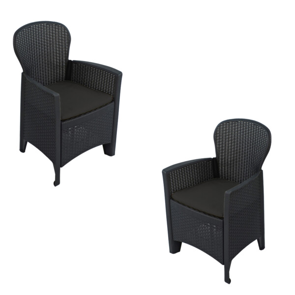 Europa Leisure Sicily Armchair (pack Of 2) In Anthracite
