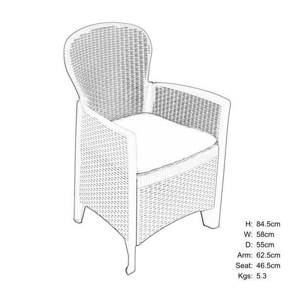 Europa Leisure Sicily Armchair (pack Of 2) In Anthracite