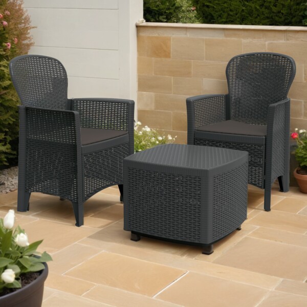 europa leisure Sicily side table with 2 Sicily chairs
