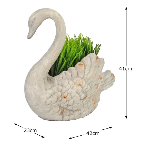 Europa Leisure Swan Planter - Weathered Stone Effect - Europa Leisure (UK)