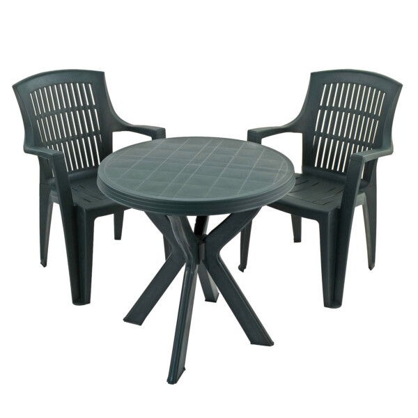 Europa Leisure TIVOLI Bistro Table With 2 PARMA Chairs Set Green