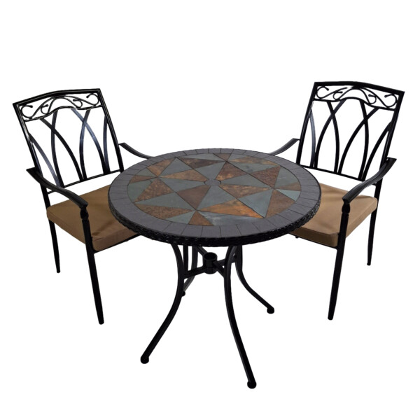 Europa Leisure TOBARRA 76cm Bistro Table With 2 ASCOT Chairs Set