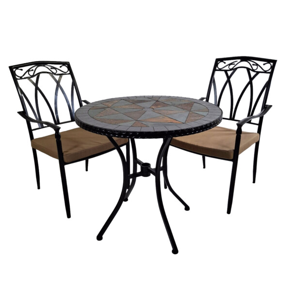 Europa Leisure TOBARRA 76cm Bistro Table With 2 ASCOT Chairs Set