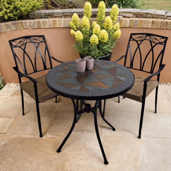 europa leisure TOBARRA 76cm Bistro Table with 2 ASCOT Chairs Set