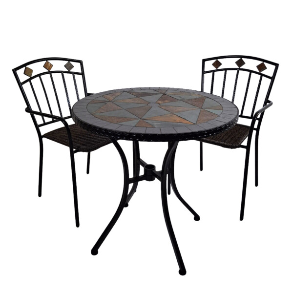 Europa Leisure TOBARRA 76cm Bistro Table With 2 MALAGA Chair Set