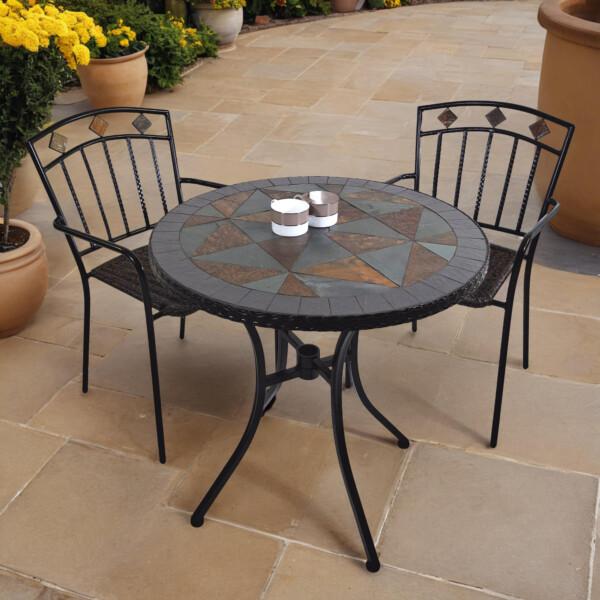 europa leisure TOBARRA 76cm Bistro Table with 2 MALAGA Chair Set