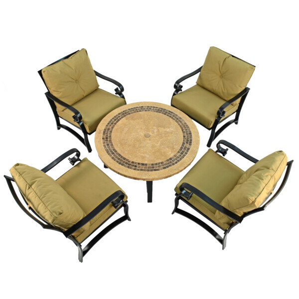 Europa Leisure VERMONT 110cm COFFEE Table With 4 WINDSOR DELUXE LOUNGE Chair Set