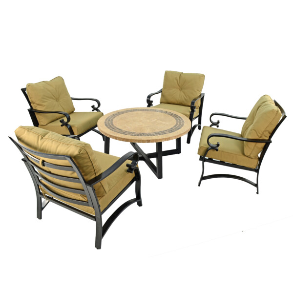 Europa Leisure VERMONT 110cm COFFEE Table With 4 WINDSOR DELUXE LOUNGE Chair Set