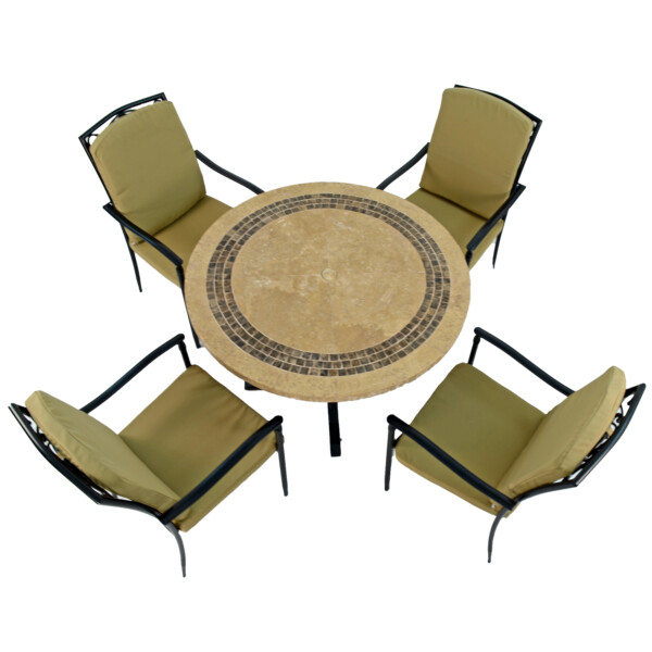 Europa Leisure VERMONT Dining Table With 4 ASCOT DELUXE Chairs Set