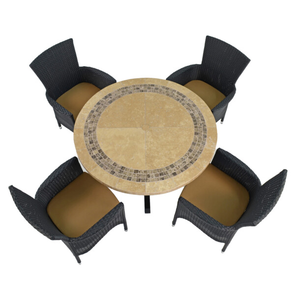 Europa Leisure VERMONT Dining Table With 4 STOCKHOLM Black Chairs Set