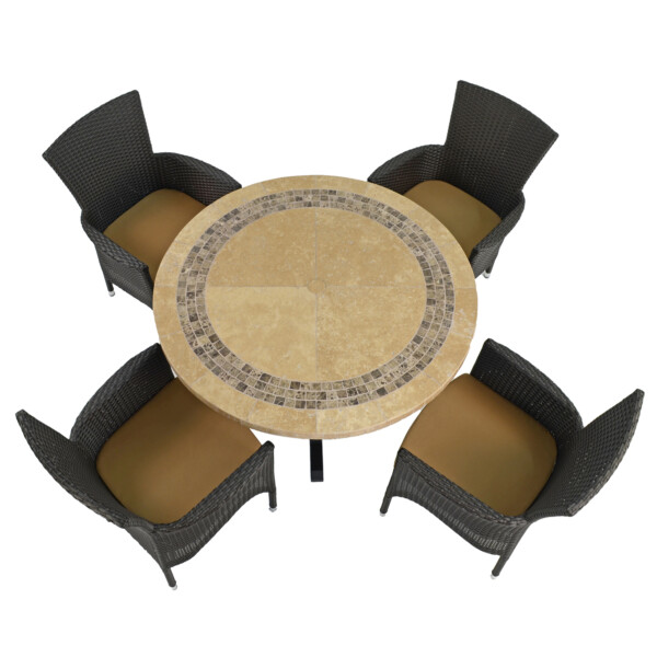 Europa Leisure VERMONT Dining Table With 4 STOCKHOLM Brown Chairs Set