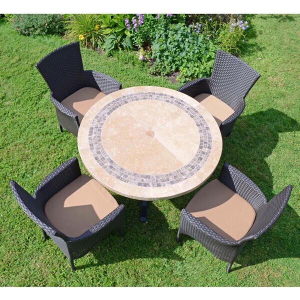 europa leisure VERMONT Dining Table with 4 STOCKHOLM Brown Chairs Set