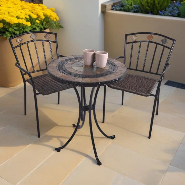 europa leisure VILLENA 60cm Bistro Table with 2 MALAGA Chair Set