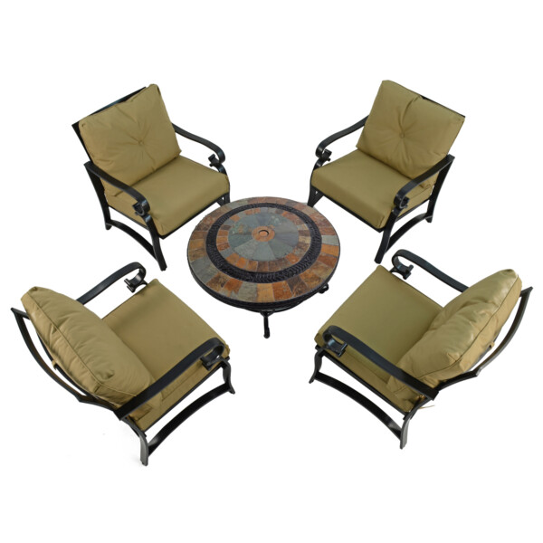 Europa Leisure VILLENA 91cm COFFEE Table With 4 WINDSOR DELUXE LOUNGE Chair Set