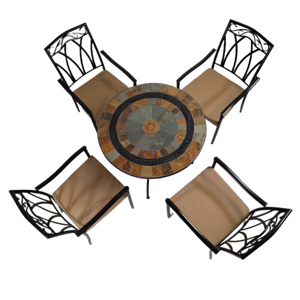 Europa Leisure VILLENA 91cm Patio Table With 4 ASCOT Chairs Set