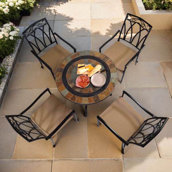 europa leisure VILLENA 91cm Patio Table with 4 ASCOT Chairs Set