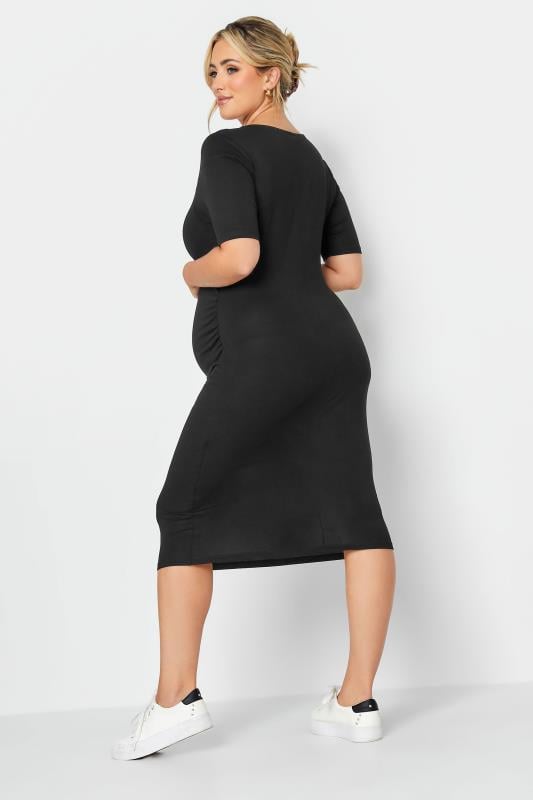 Evans BUMP IT UP MATERNITY Black Short Sleeve Midi Dress
