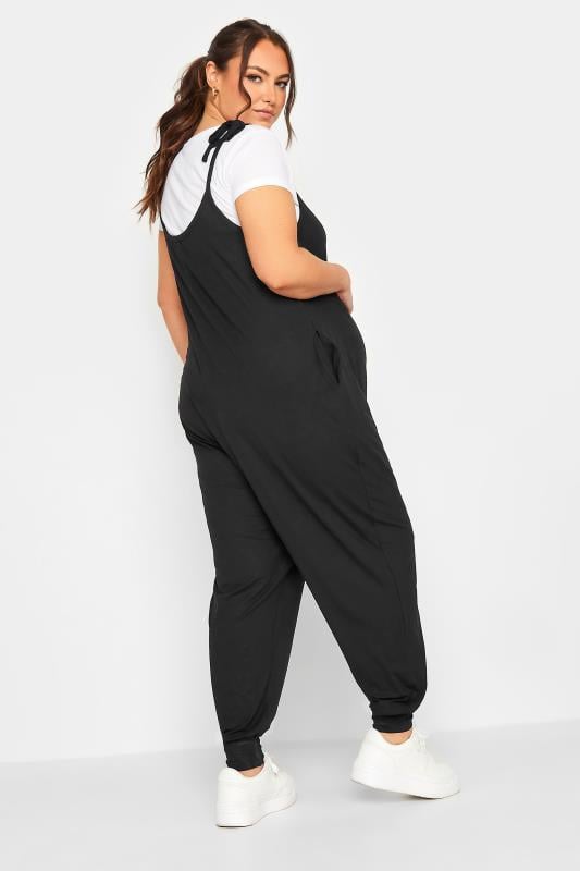 Evans BUMP IT UP MATERNITY Curve Black Oversized Jumpsuit