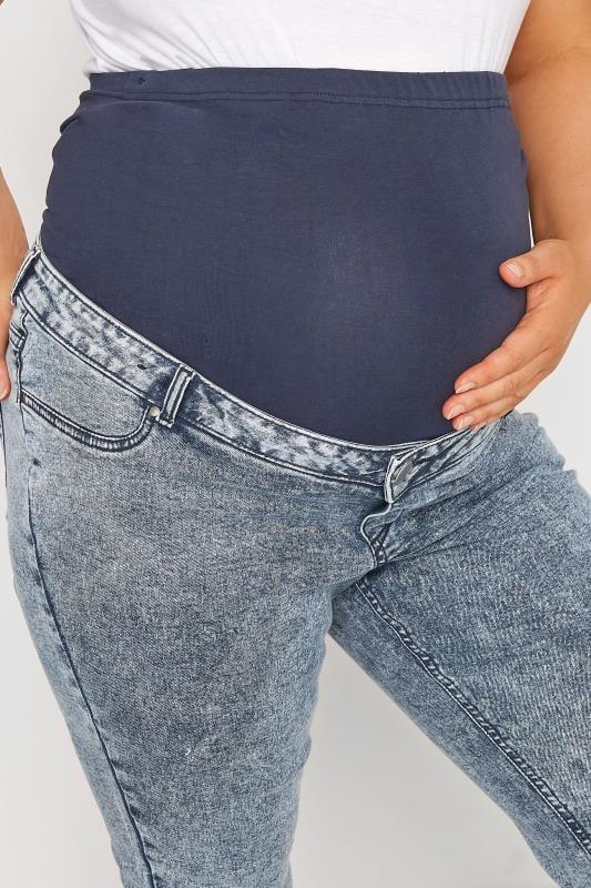 Evans BUMP IT UP MATERNITY Curve Bleach Blue Stretch Mom Jeans