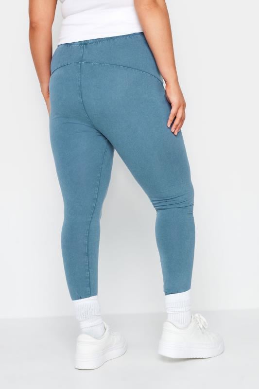 Evans BUMP IT UP MATERNITY Curve Blue Acid Wash Leggings