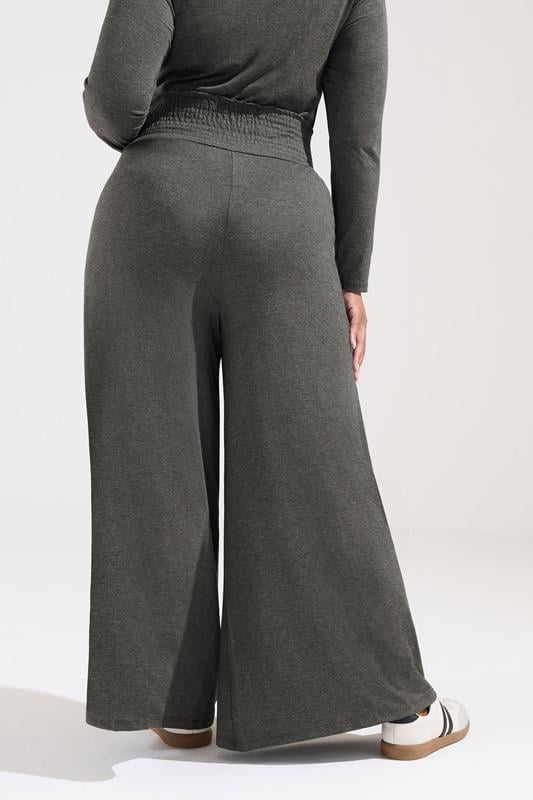 Evans BUMP IT UP MATERNITY Curve Charcoal Grey Extra Wide Leg Trousers