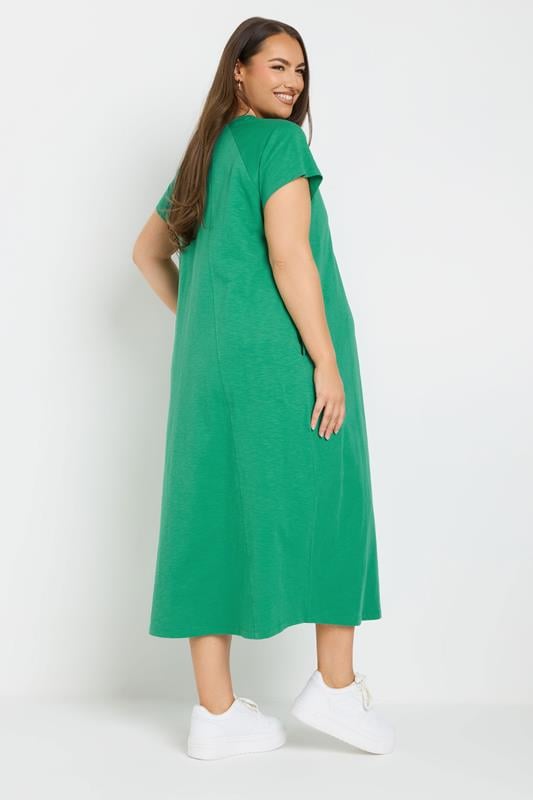 Evans BUMP IT UP MATERNITY Curve Green Soft Cotton Pocket Midi Swing Dress