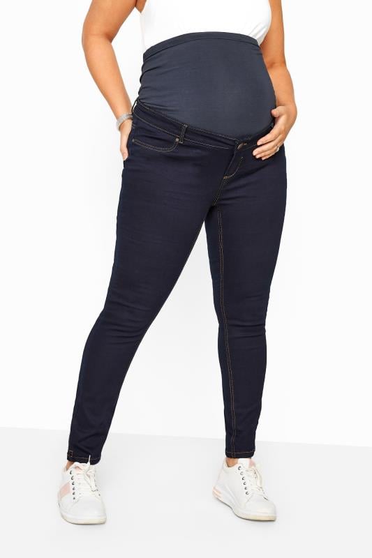 evans BUMP IT UP MATERNITY Curve Indigo Blue Stretch Skinny Jeans With Comfort Panel