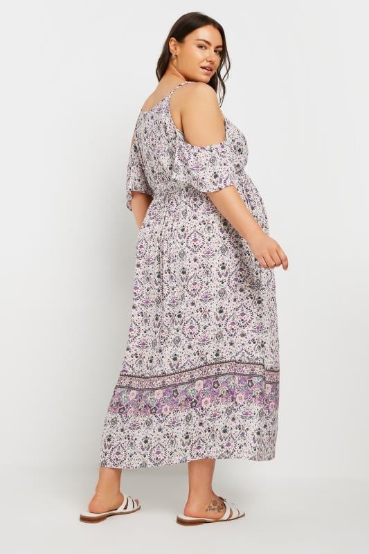 Evans BUMP IT UP MATERNITY Curve Ivory White Paisley Print Maxi Dress