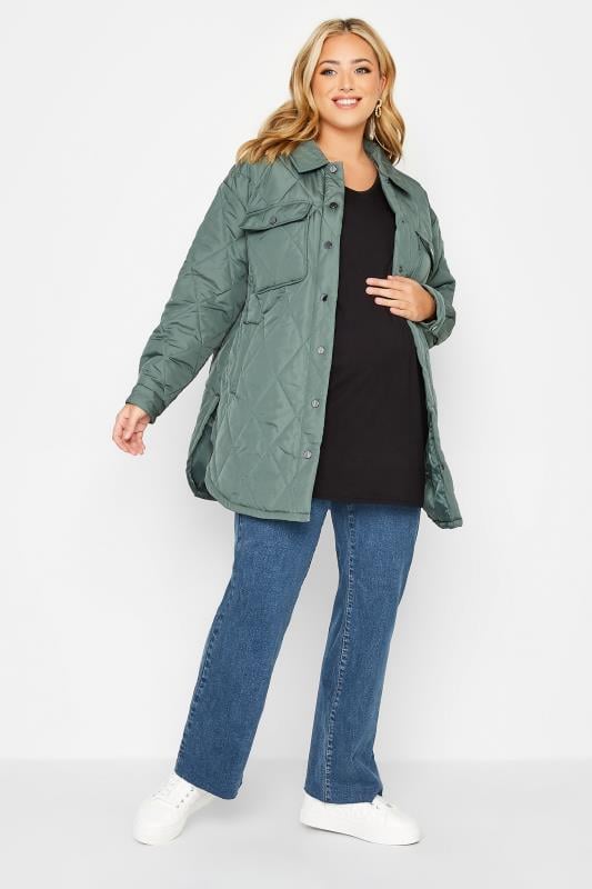 Evans BUMP IT UP MATERNITY Curve Mid Blue Stretch Wide Leg Jeans