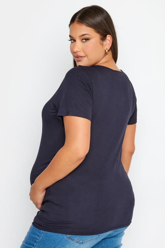 Evans BUMP IT UP MATERNITY Curve Navy Blue 'Baby On Board' Slogan T-shirt